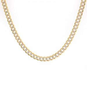 14K Yellow Gold Diamond Cut Curb Link 20" Chain